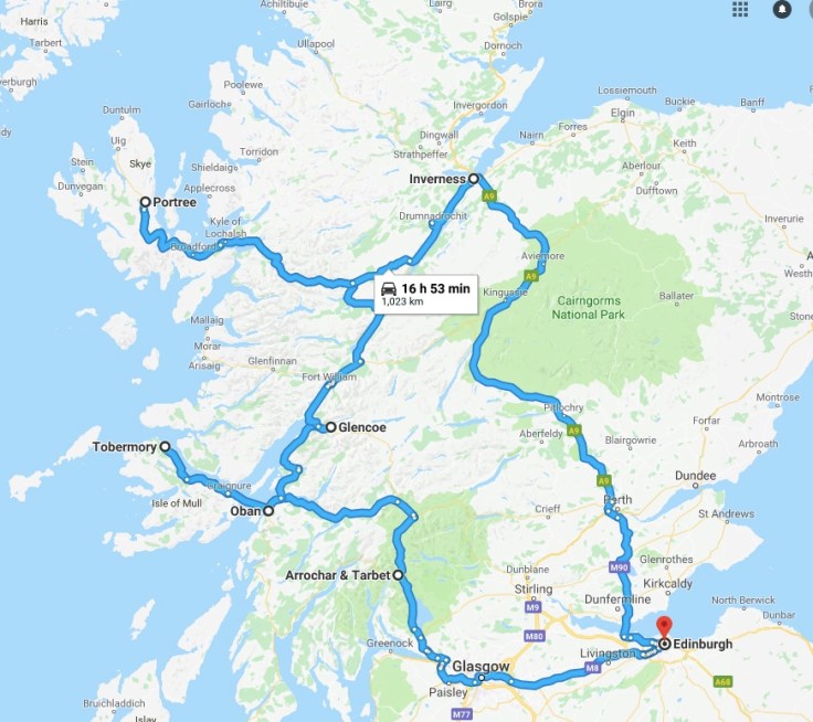 Map Ecosse km